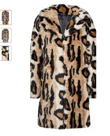 Womens Leopard Faux Fur Coat